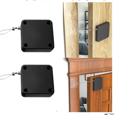 Automatic Punch-Free Door Closer with Drawstring & Hooks